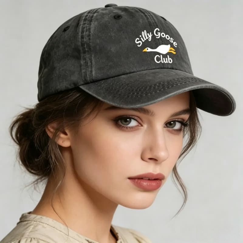 Golf Cap Dad - Бейсболка из стираного хлопка с принтом,