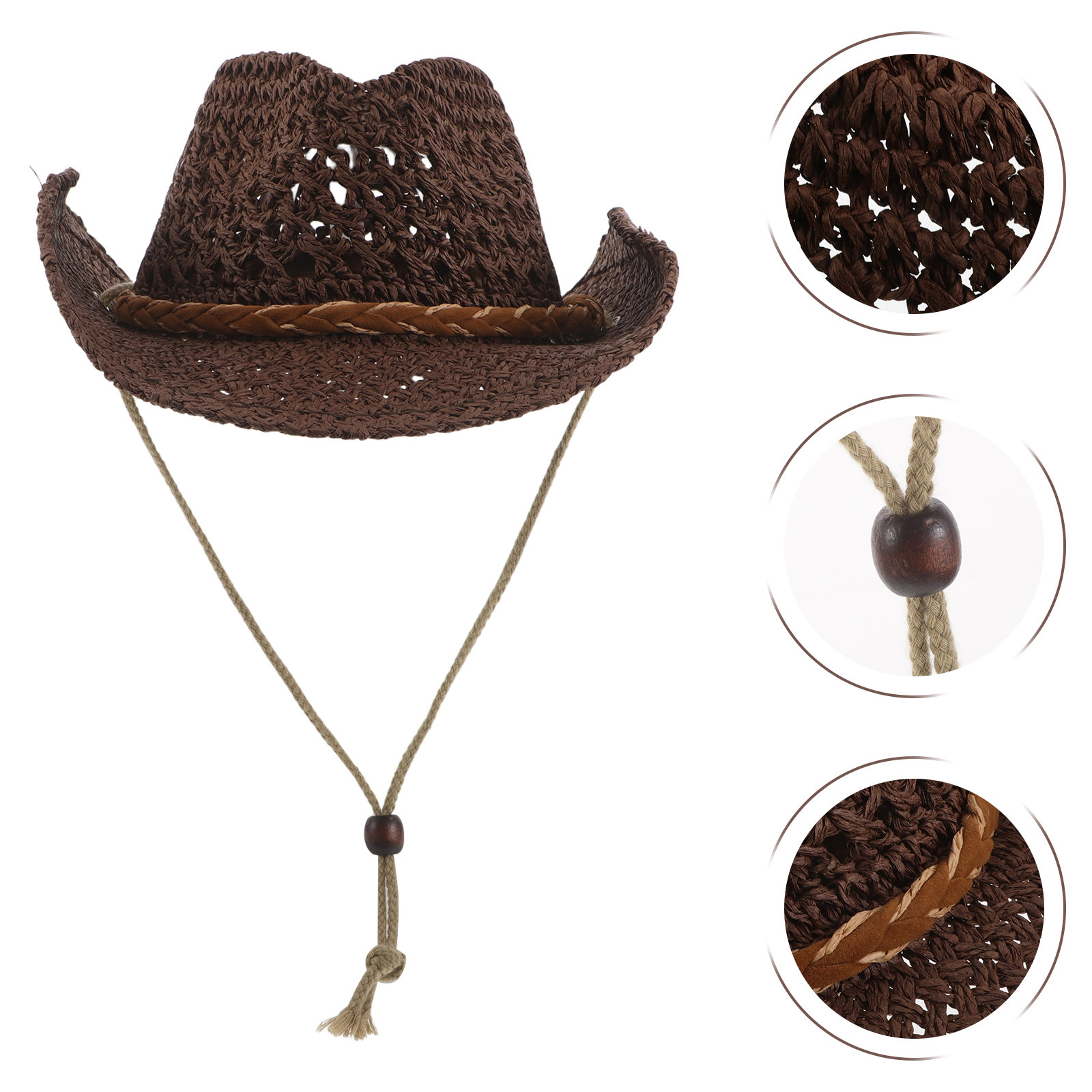 Cowboy Hat Straw - Детская соломенная ковбойская шляпа: дышащая, легкая,