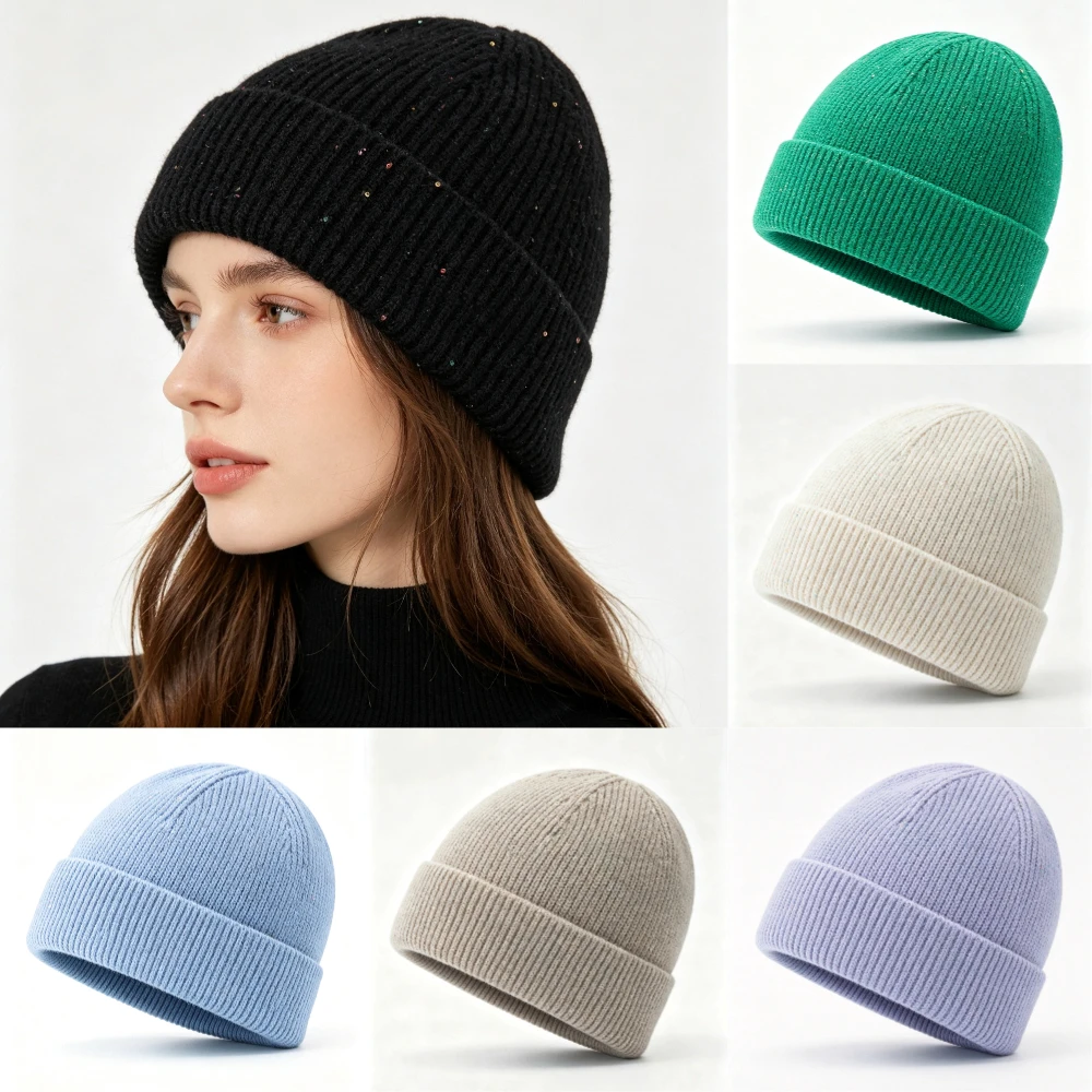 Новая женская вязаная шапка с  – обзор и цена Beanie Cuffed Knit
